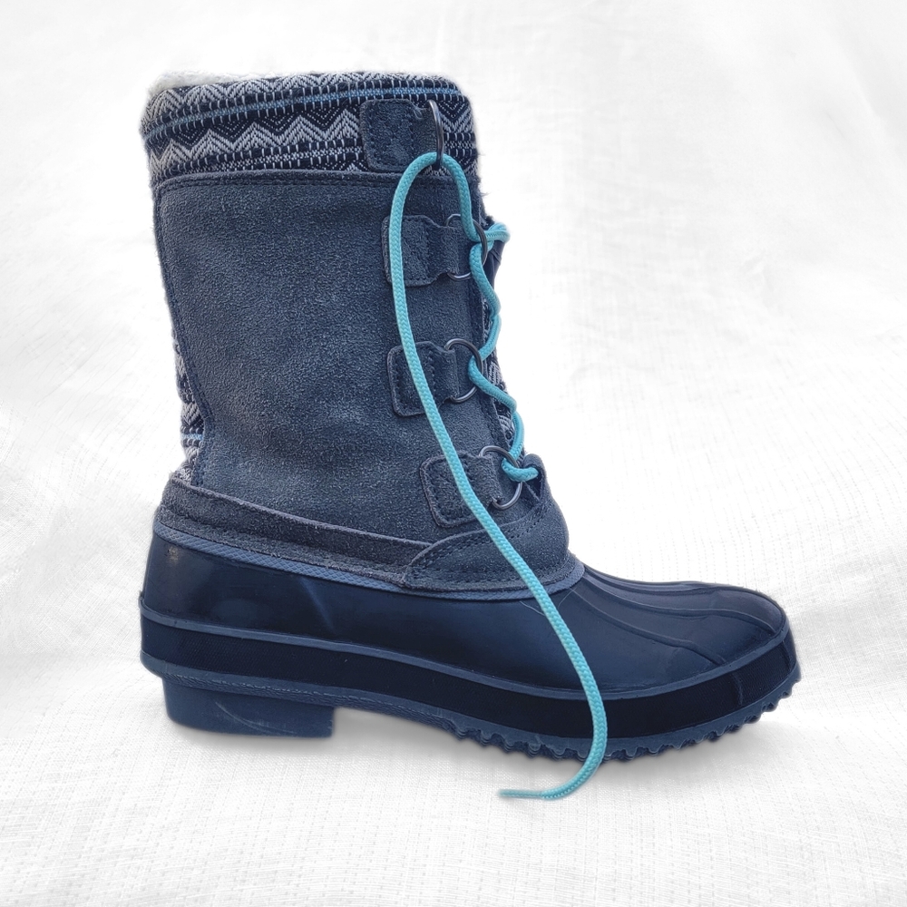 Khombu Gray and Blue Winter Boots Insulated